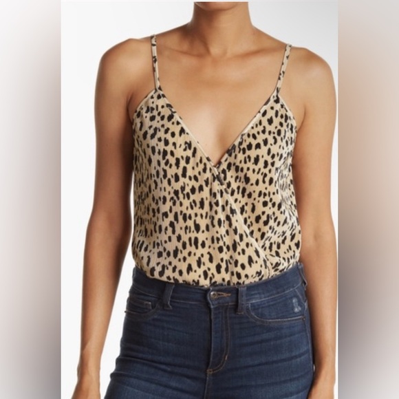 Wayf Tops - NWT Wayf Leopard Print Bodysuit Size Small